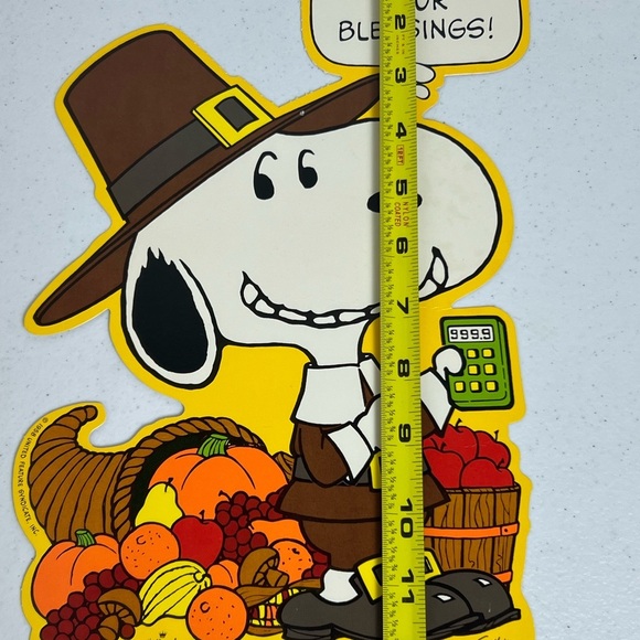 VTG 1958 Hallmark Peanuts Snoopy Count Your Blessings Diecut Decor Fall Schulz - Picture 10 of 11